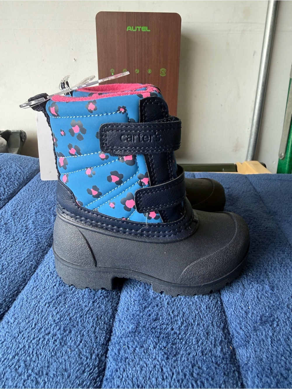 Carters Delhta Navy & Pink Waterproof Snow Boots 6 Toddler Unisex Insulated New